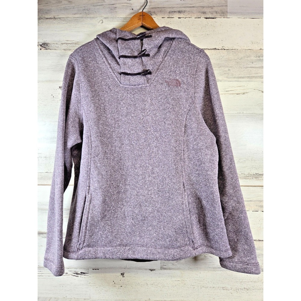 The North Face Sweater Womens LARGE Purple Fleece Hoodie Pullover Warm Cozy